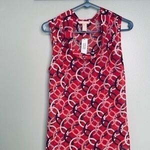 NWT Banana Republic sheer bubbles print sleeveless blouse, size: Medium